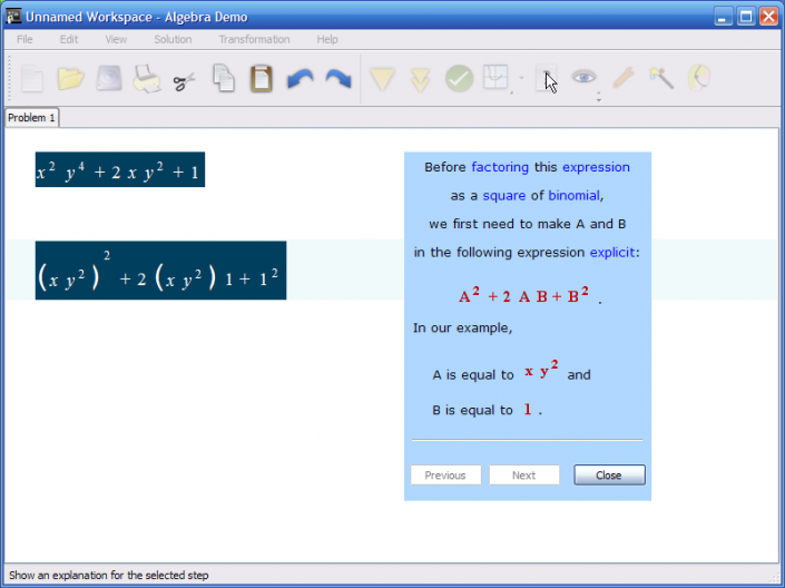 picture 3 for demo on Factoring quadratic expressions