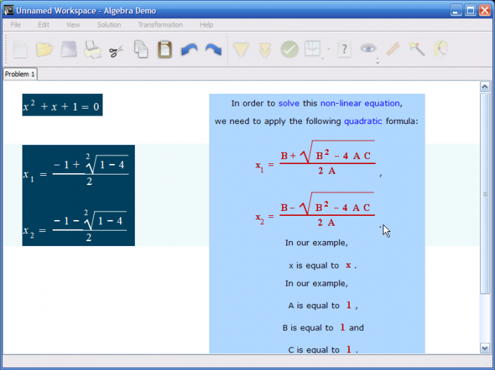 picture 6 for demo on Solving quadratic equations using the quadratic formula